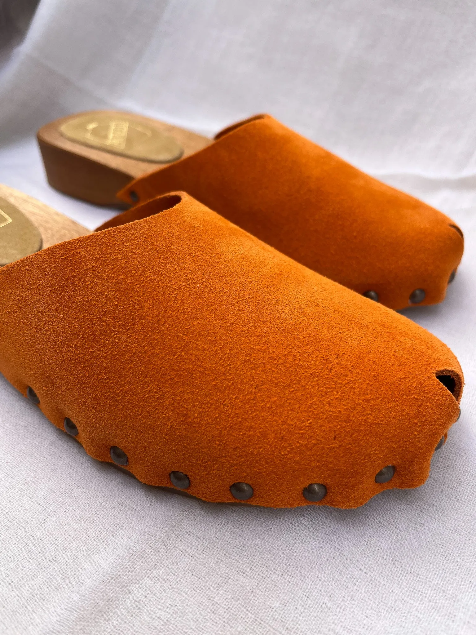 Antidoti Closy Tangerine Velvet Clogs Comfort And Tradition - ByAdushka