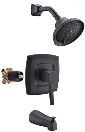 APPASO Shower System Shower Faucet set Tub and Shower Valve Kit Matte Black 110MB