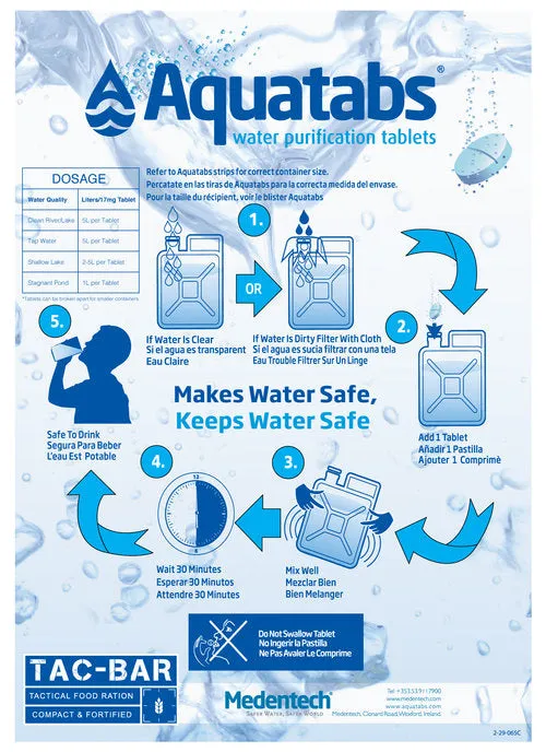 Aquatabs Water Purification 50 Tablet Pack