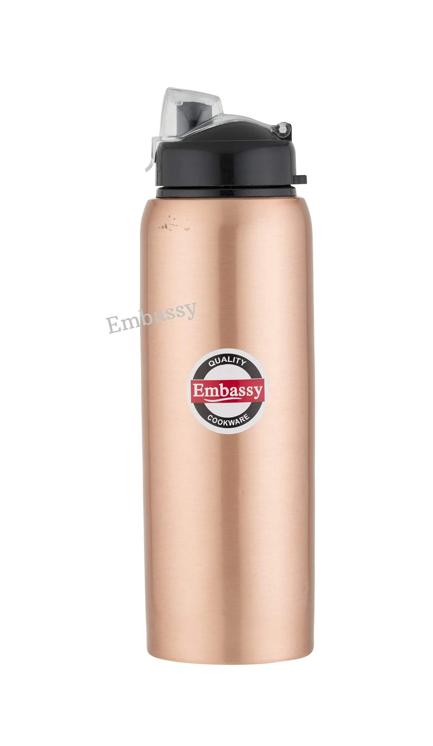 Embassy Premium Copper Water Bottle, Sipper, 600 ml, Pack of 1 - Leak-Proof, Jointless and Pure Copper