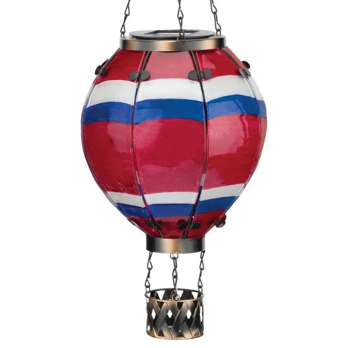 Hot Air Balloon Solar Lantern Large Stripe