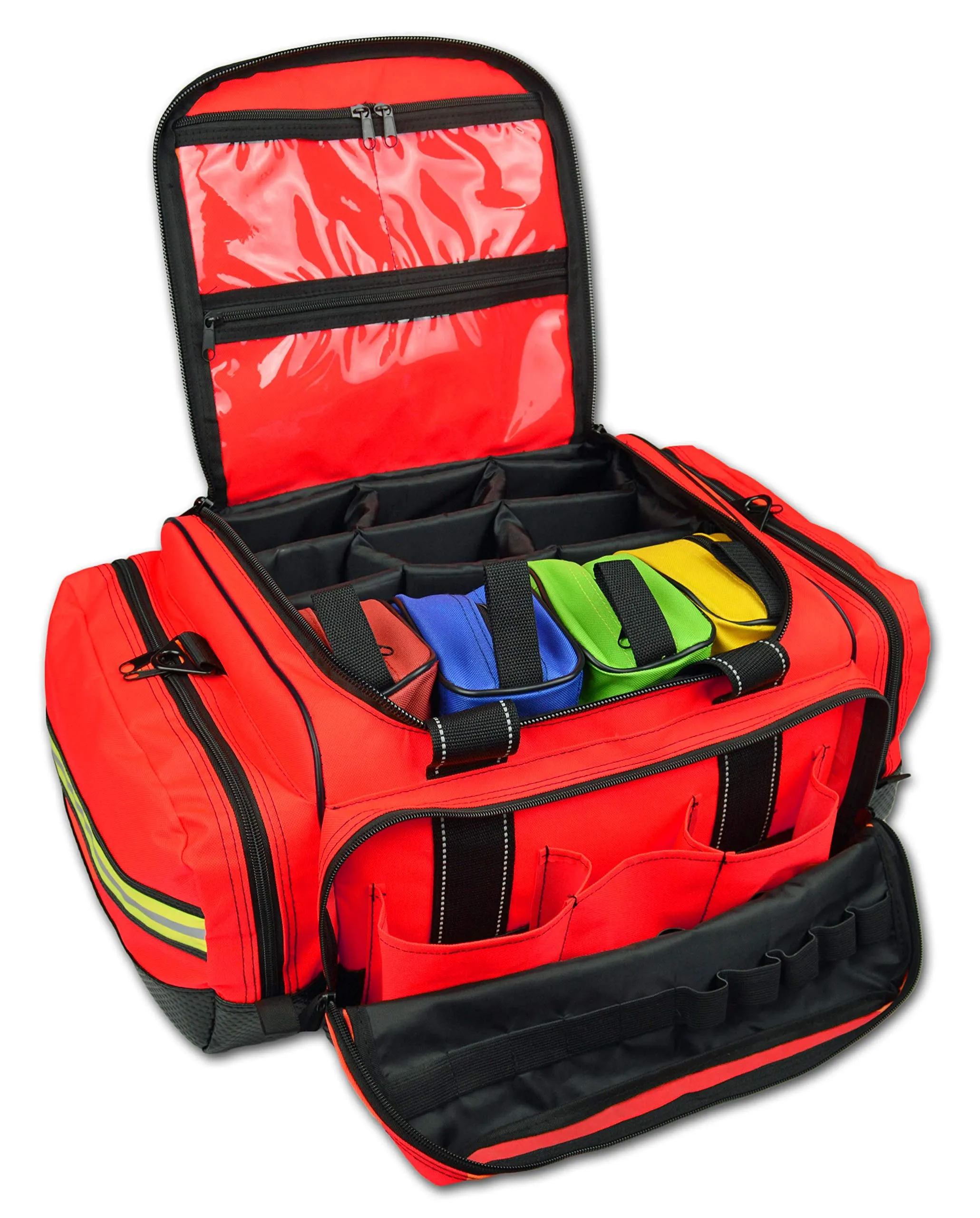 Lightning X Premium Pre-Filled Modular EMS/EMT Trauma Medical Bag | Fully Stocked First Responder Kit - RED