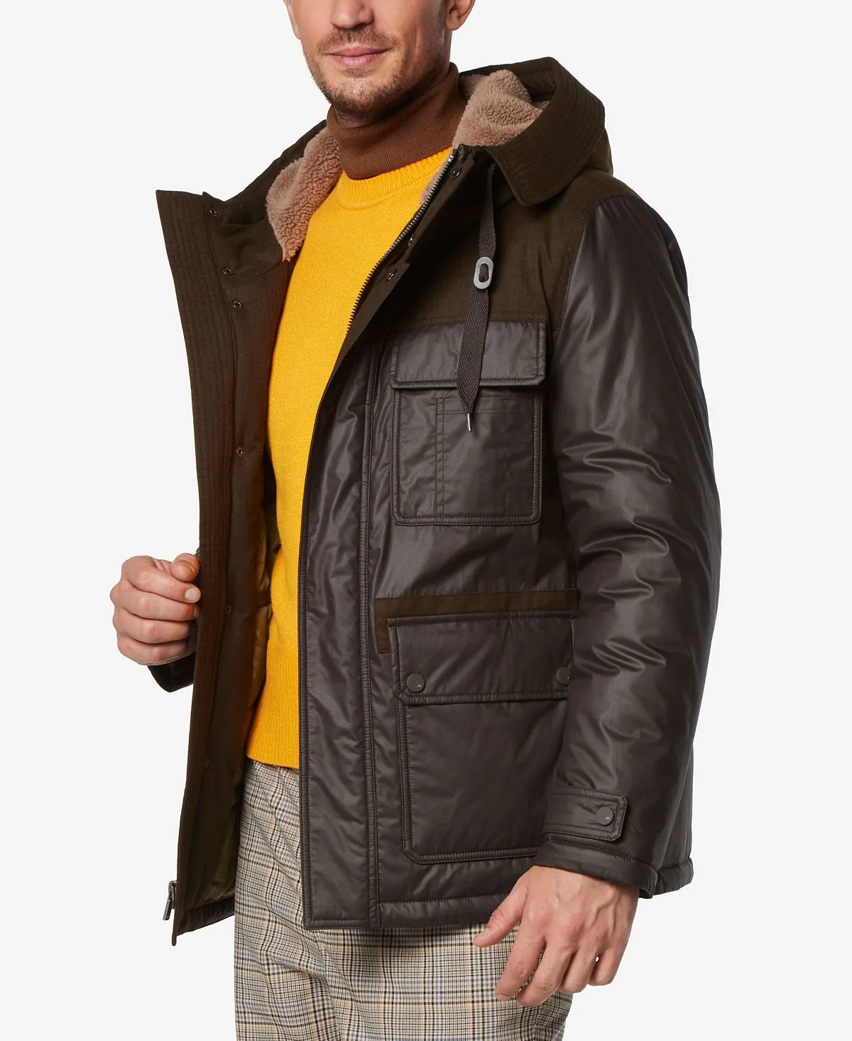 Marc New York Men's Resin and Faux Wool Harrigan Parka