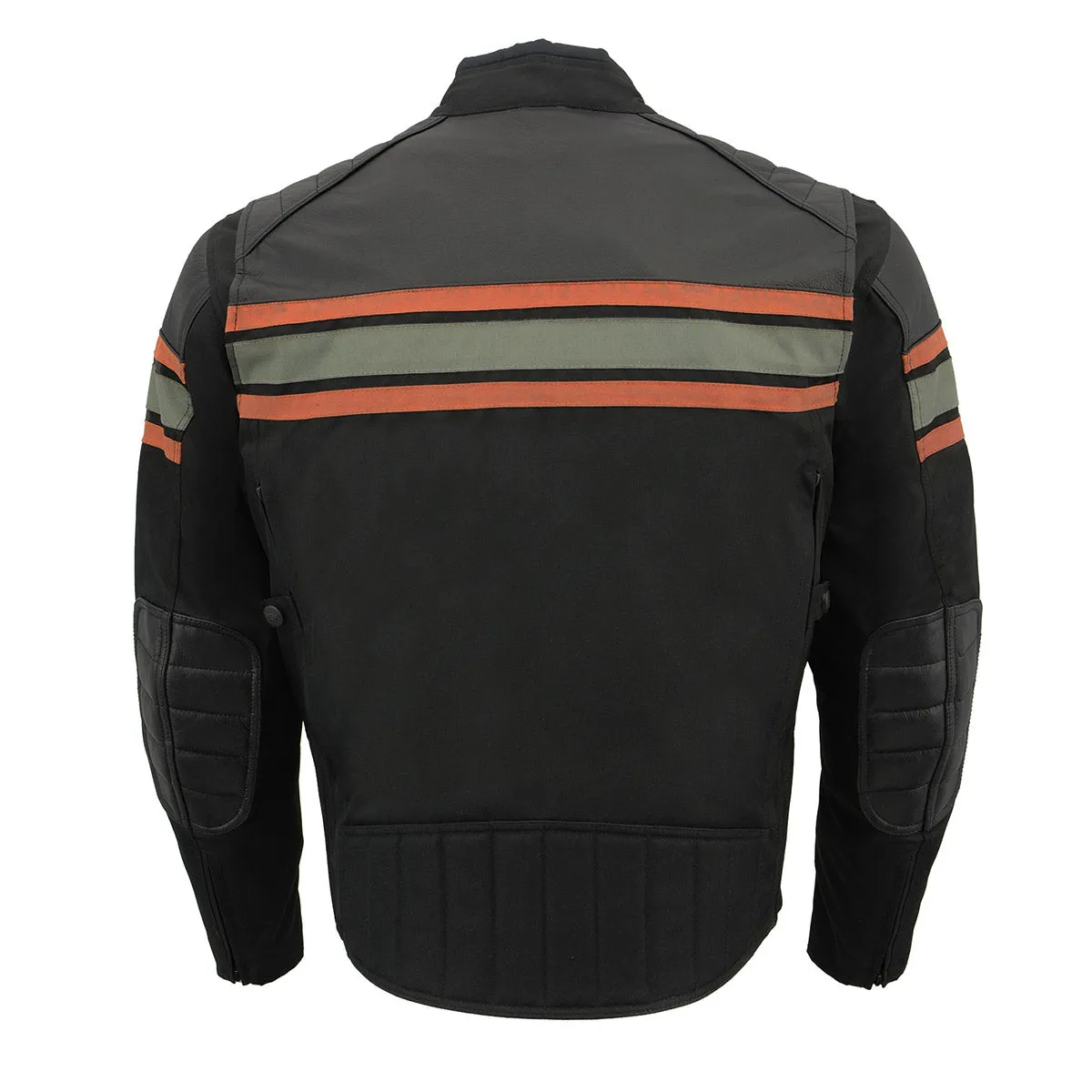 Milwaukee Leather MPM1751 Burnt Orange Leather and Textile Armored Motorcycle Jacket for Men - All Season