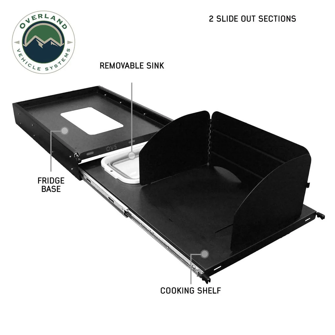 Overland Vehicle Systems Large Refrigerator Tray And Sink Slide