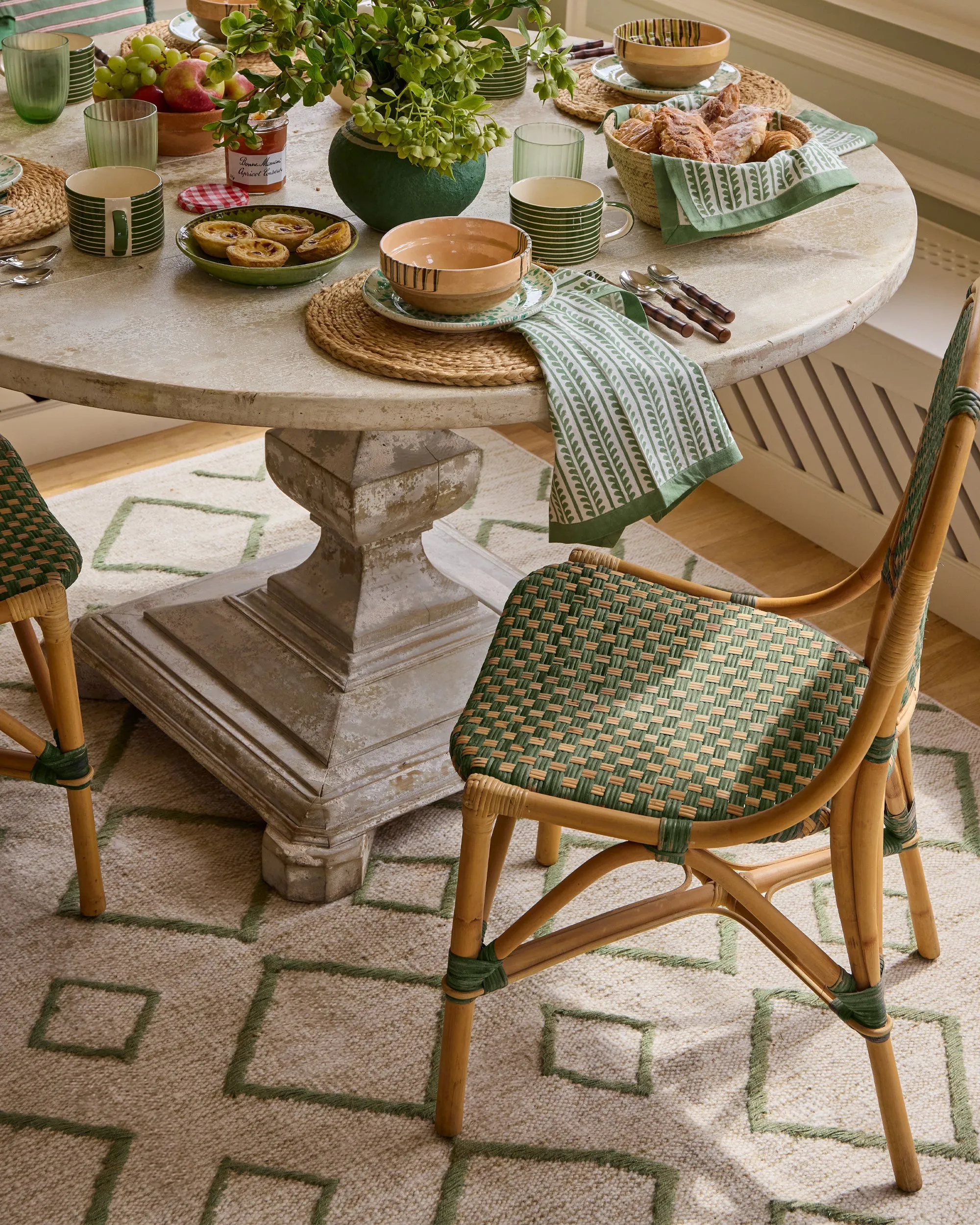 Rattan Dining Chair - Green