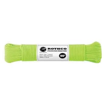 Rothco 550lb. Polyester Paracord - Safety Green (100')