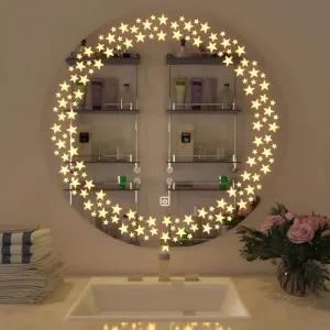 R.S InternationalsFramed Round Wall Mounted Mirror with Light 18 INCH Led Mirror for Bathroom 3 in 1 Light Mode (Cool White, Natural White, Warm White)