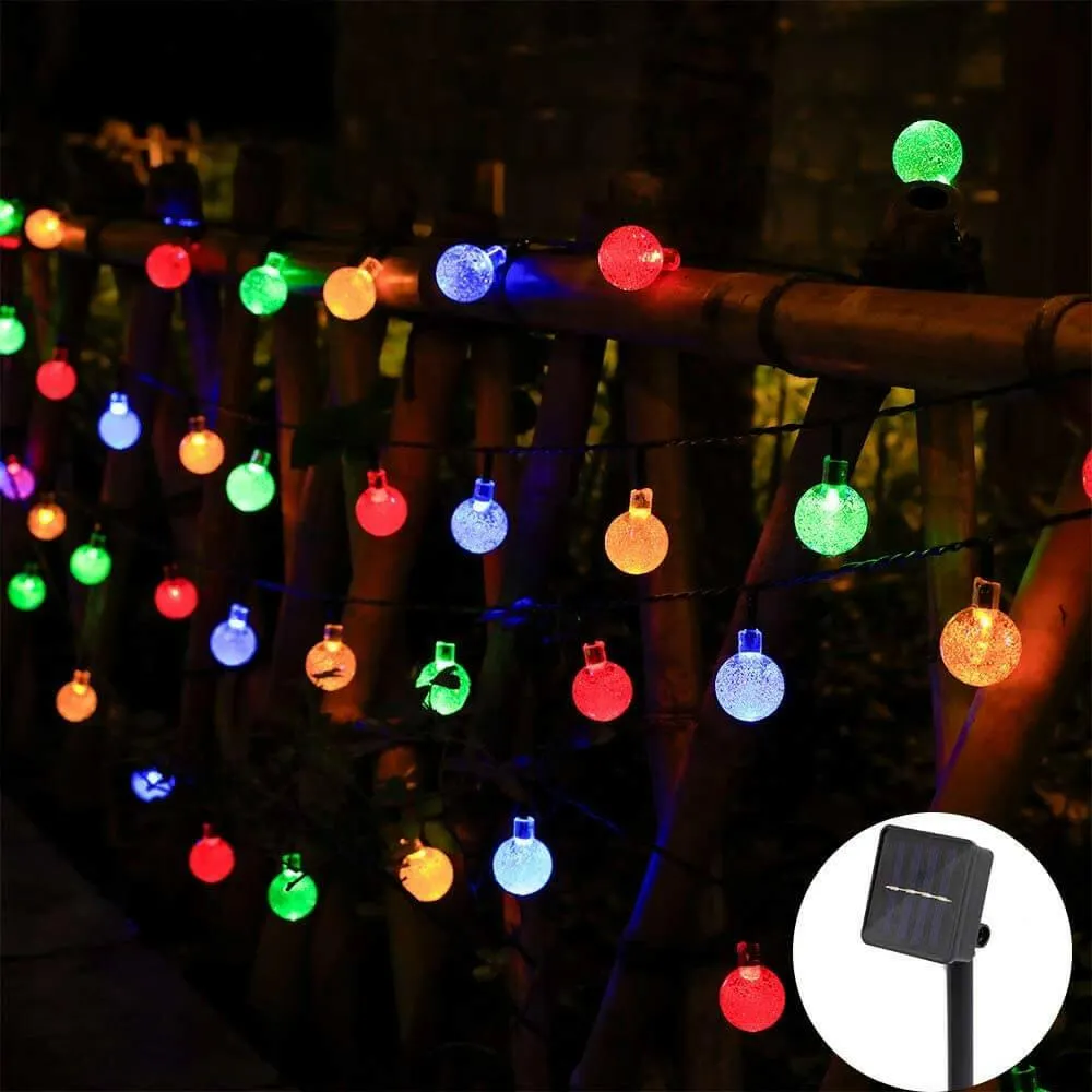 Solar 100LED Crystal Globe Lights Fairy String Light for Christmas