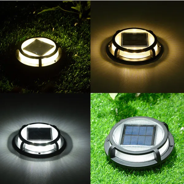 Solar Ground Lights – 4-Sided LED Outdoor Landscape Lights, Waterproof Garden & Yard Wall Corner Lights