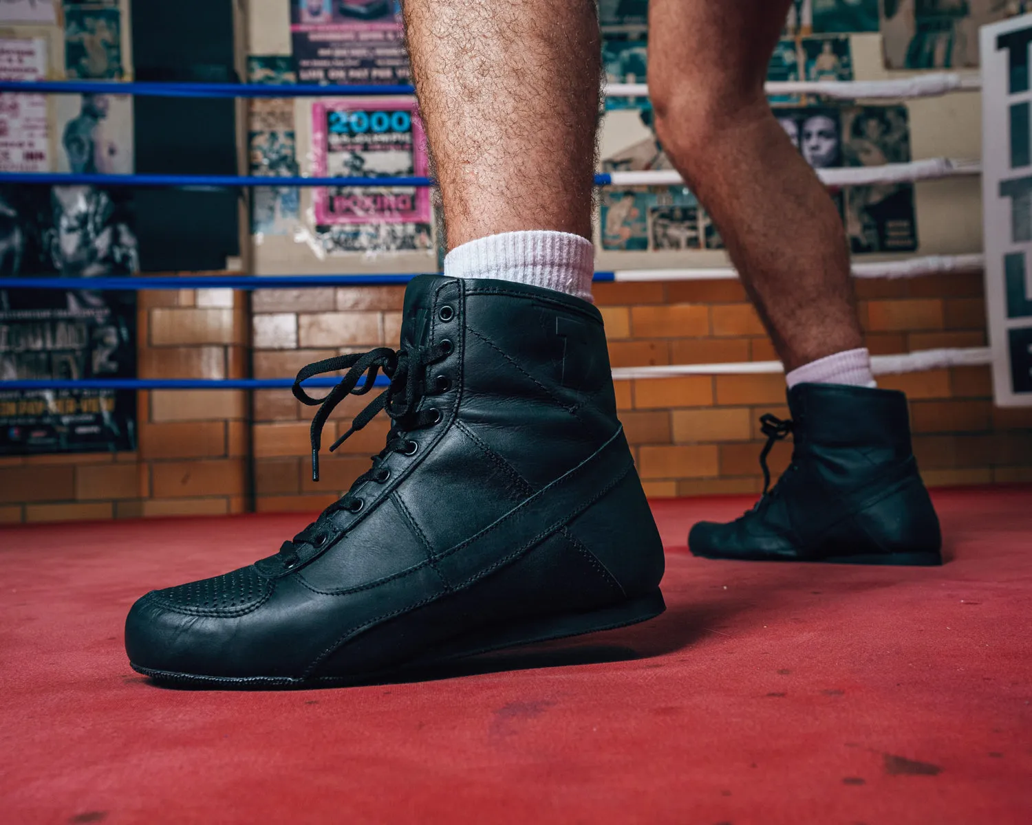 TITLE Boxing Old School Leather Boxing Shoes