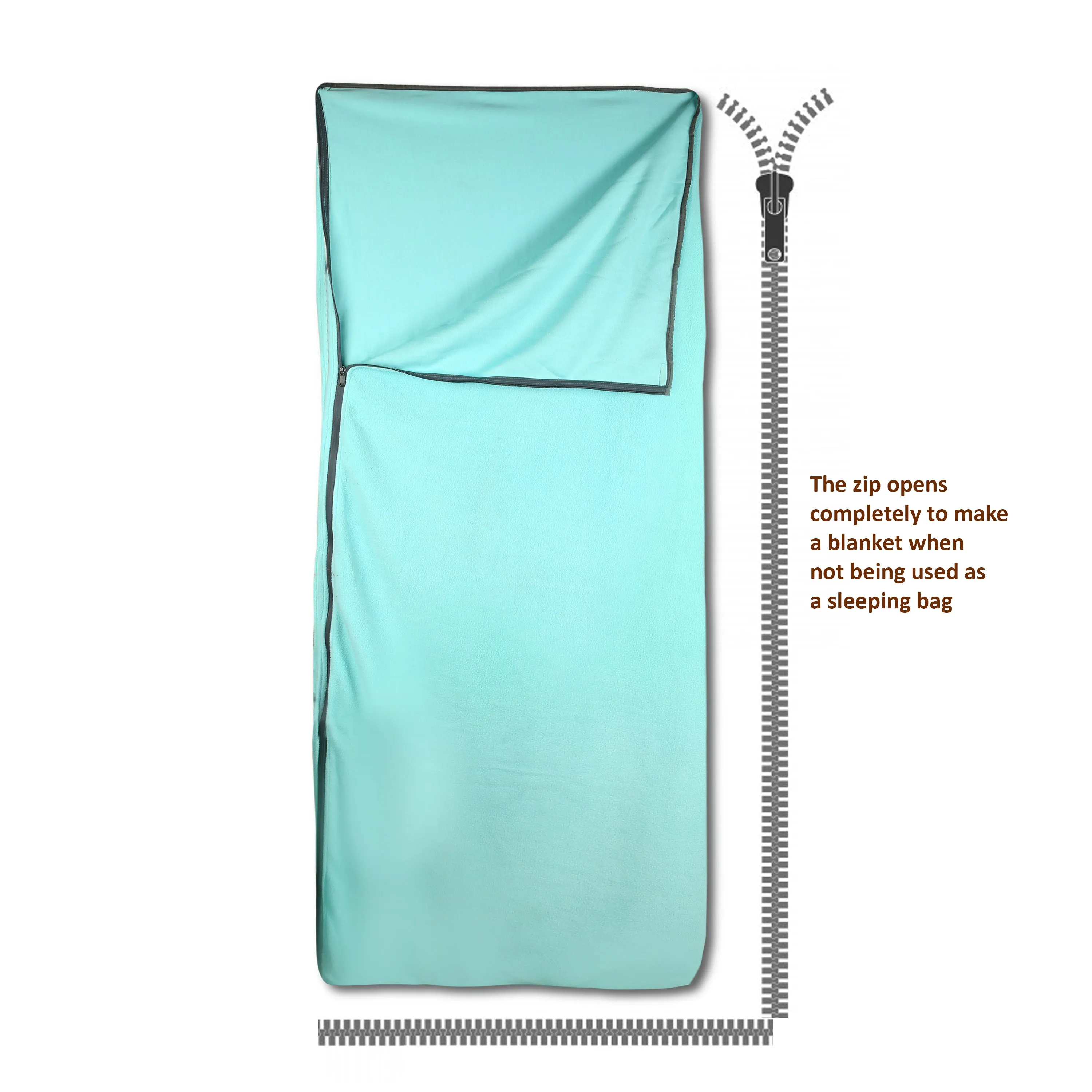 Tripole Fleece Sleeping Bag Cum Blanket