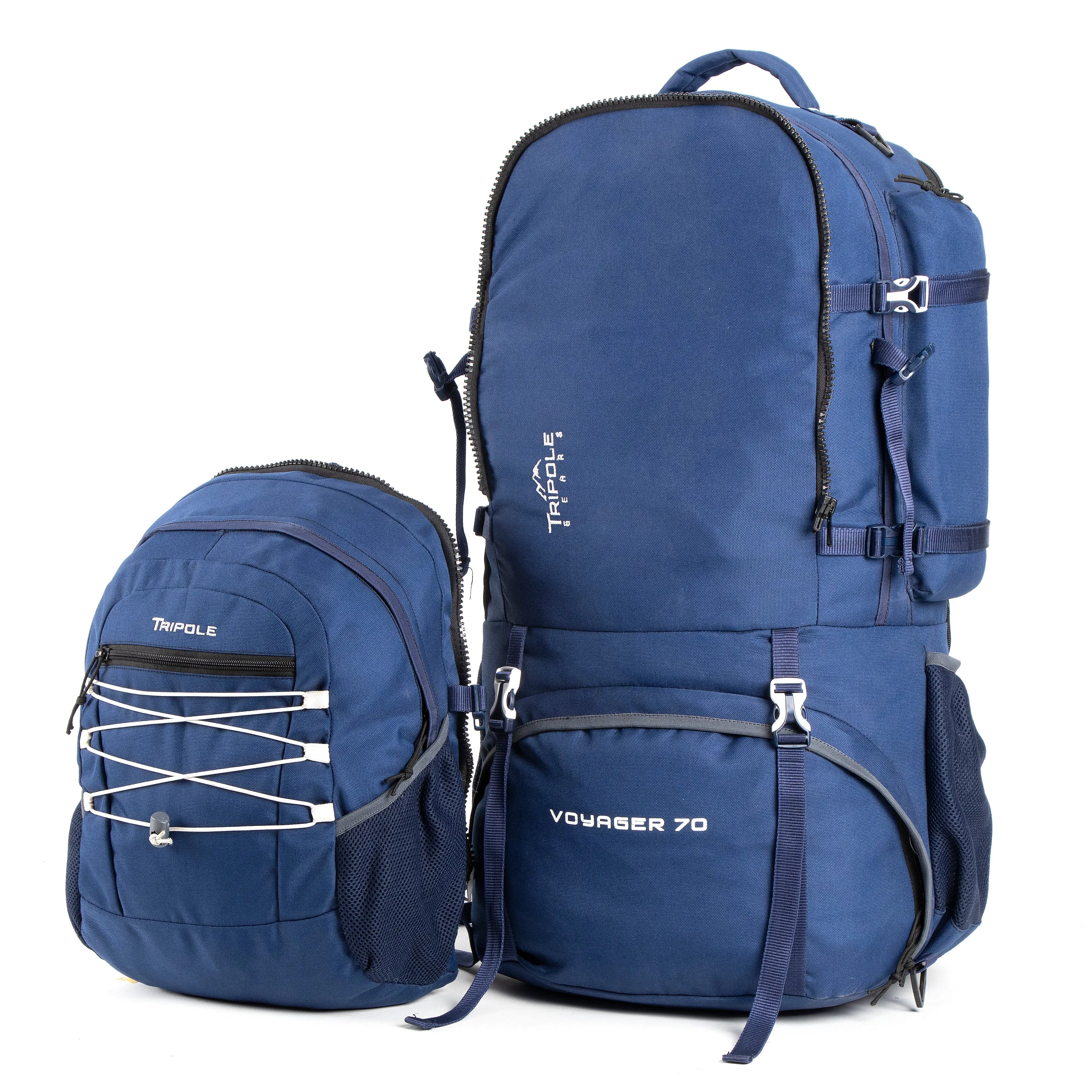 Tripole Voyager Rucksack and Backpack for Travelling with Detachable Bag | 70 Litres | Navy Blue