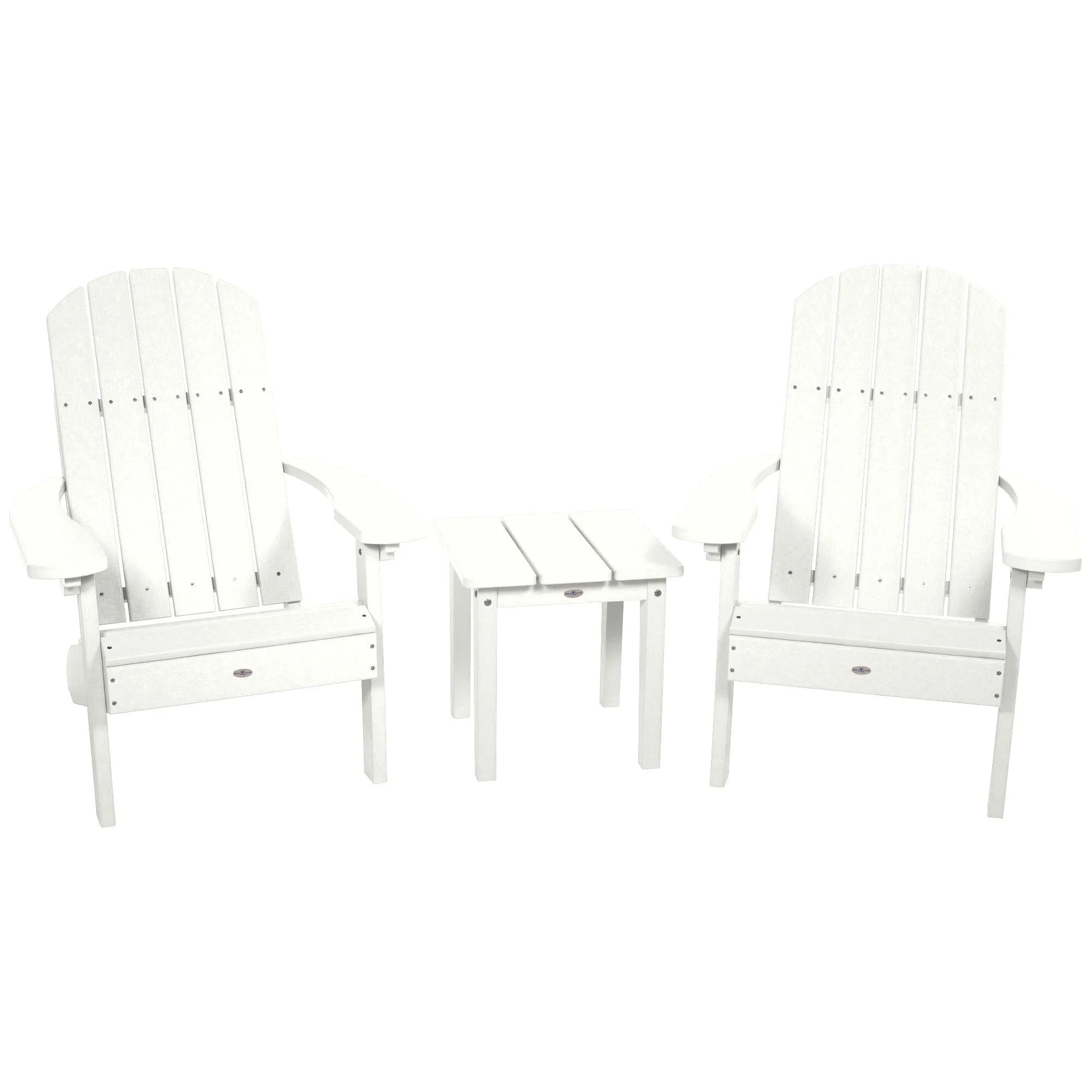 Two Cape Classic Adirondack Chairs and Side Table Set