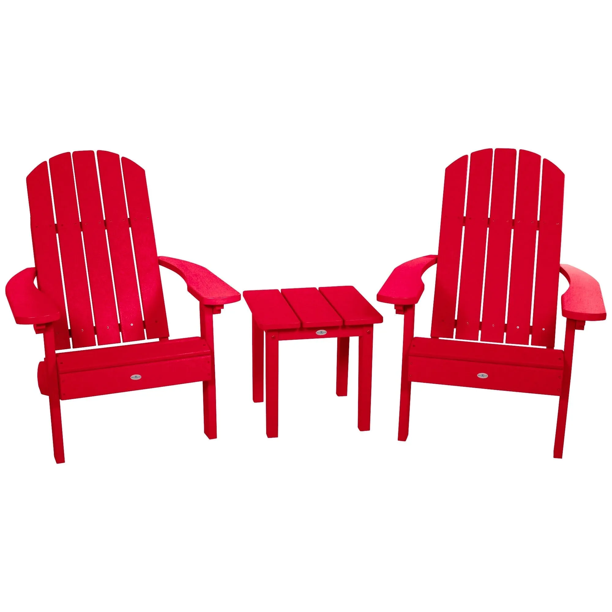 Two Cape Classic Adirondack Chairs and Side Table Set