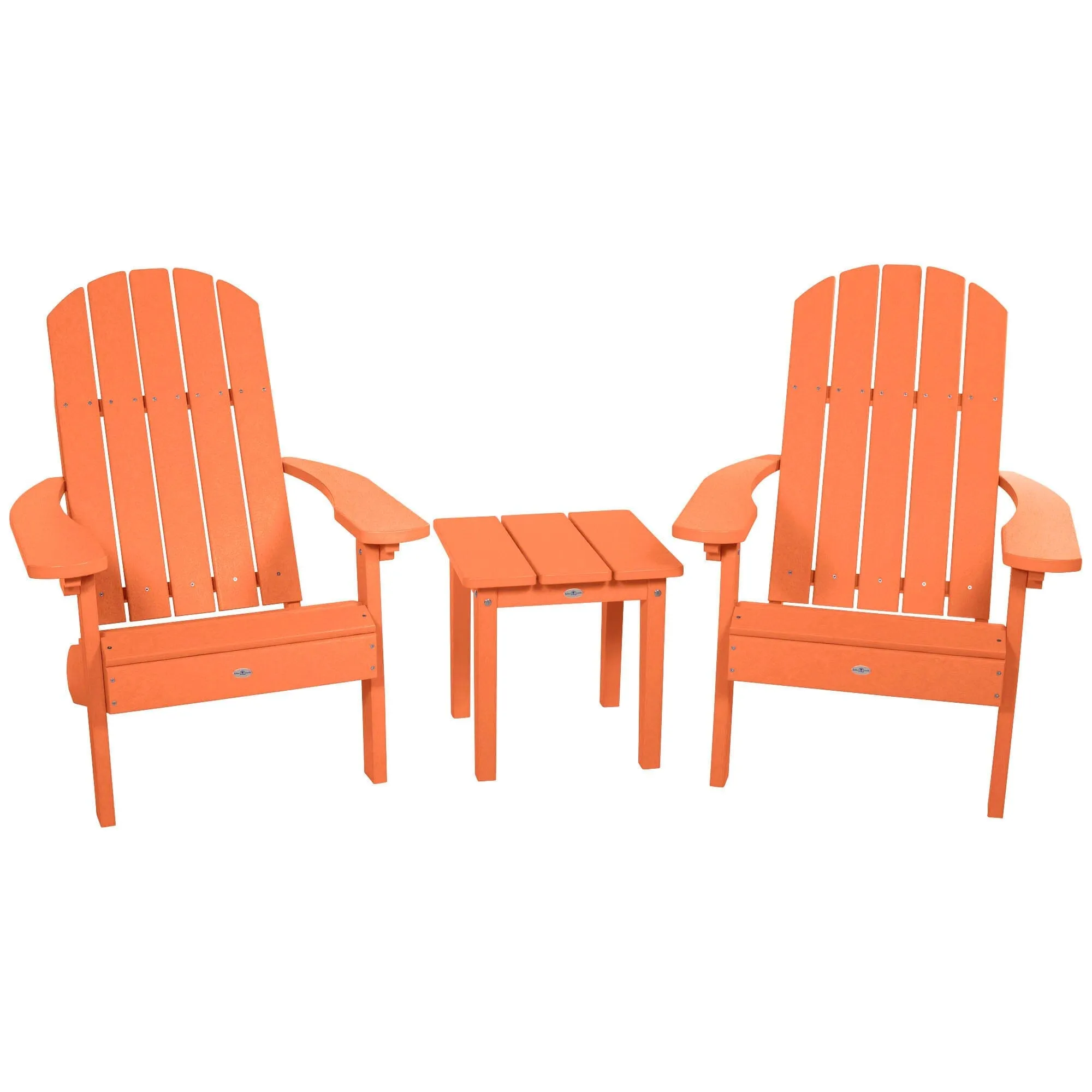 Two Cape Classic Adirondack Chairs and Side Table Set